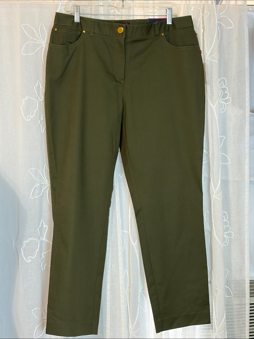 Rafaella Olive Straight-Leg Stretch Pants 14